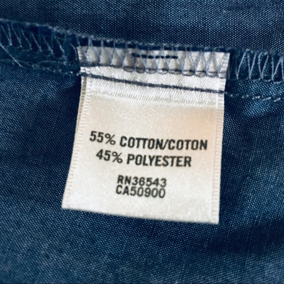 Van Heusen Gray Blue Button Down Shirt Blouse Dots - Picture 5 of 8